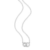 Twin Circle Necklace in Rhodium-Plated Sterling Silver