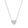 Pave Heart Necklace in Rhodium-Plated Sterling Silver