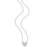 Pave Heart Necklace in Rhodium-Plated Sterling Silver