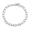 Pave Oval Link Bracelet in Rhodium-Plated Sterling Silver