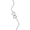 Open Twin Heart Bolo Bracelet in Rhodium-Plated Sterling Silver