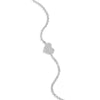 Pave Heart Pendant Bolo Bracelet in Rhodium-Plated Sterling Silver