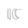 Rope Multi-Hoop Stud Earrings in Rhodium-Plated Sterling Silver