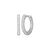 Single Row Hoop Earrings in Rhodium-Plated Sterling Silver
