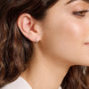 Single Row Hoop Earrings in Rhodium-Plated Sterling Silver