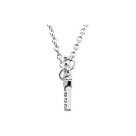 14K White 1/10 ctw Natural Diamond Sideways Cross 16"-18" Necklace