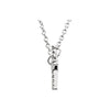 14K White 1/10 ctw Natural Diamond Sideways Cross 16"-18" Necklace