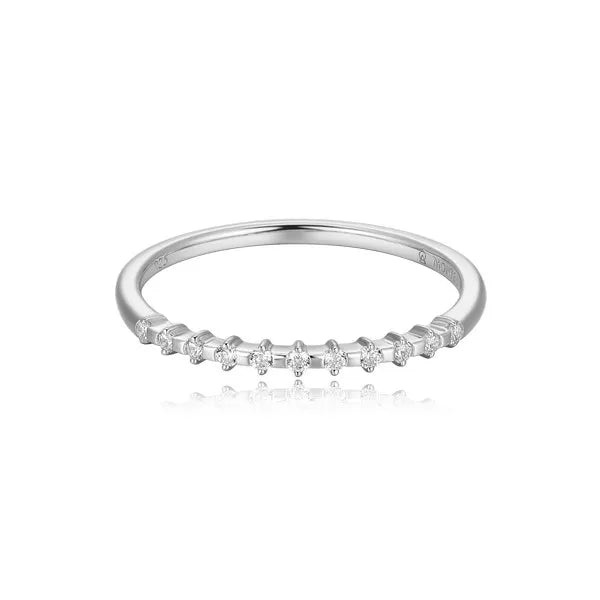 Lab-Created Diamond Stackable Ring in Rhodium-Plated Sterling Silver