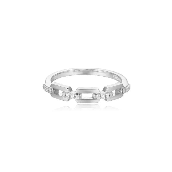Mini-Link Stackable Ring in Rhodium-Plated Sterling Silver