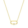 Paperclip & Lab-Created Diamond Accent Pendant Necklace in 14K Yellow Gold-Plated Sterling Silver