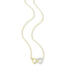 Open Twin Heart Necklace in 14K Yellow Gold-Plated Sterling Silver
