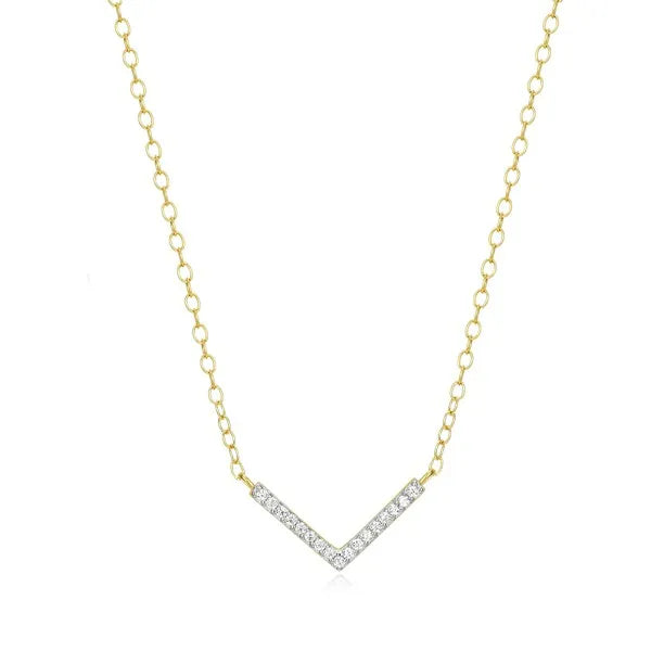 Chevron Statement Necklace in 14K Yellow Gold-Plated Sterling Silver