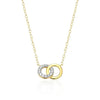 Twin Circle Necklace in 14K Yellow Gold-Plated Sterling Silver