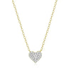 Pave Heart Necklace in 14K Yellow Gold-Plated Sterling Silver