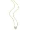 Pave Heart Necklace in 14K Yellow Gold-Plated Sterling Silver
