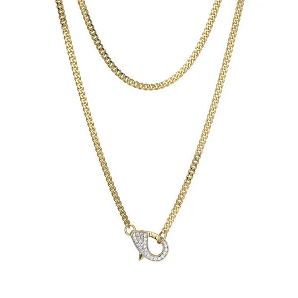 Pave Clasp Lab-Created Diamond Necklace
