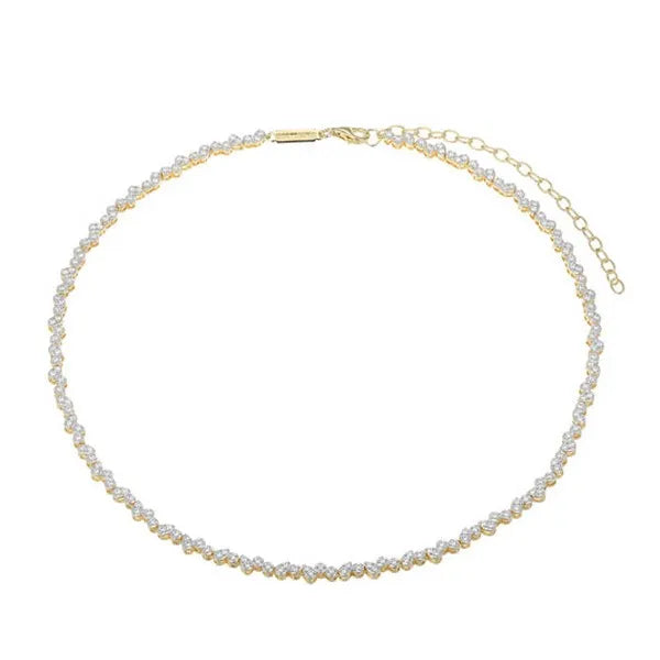 Pear/Round Lab-Created Diamond Tennis Necklace