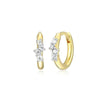 Petite Scattered Lab-Created Huggie Earrings in 14K Yellow Gold-Plated Sterling Silver