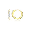 Petite Scattered Lab-Created Huggie Earrings in 14K Yellow Gold-Plated Sterling Silver