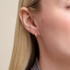 Petite Scattered Lab-Created Huggie Earrings in 14K Yellow Gold-Plated Sterling Silver