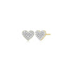 Heart Stud Earrings in 14K Yellow Gold-Plated Sterling Silver