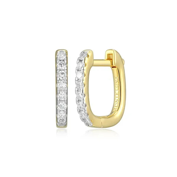 Cushion Hoop Earrings in 14K Yellow Gold-Plated Sterling Silver