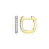 Cushion Hoop Earrings in 14K Yellow Gold-Plated Sterling Silver