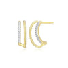 Rope Multi-Hoop Stud Earrings in 14K Yellow Gold-Plated Sterling Silver