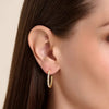Twist J-Hoop Stud Earrings in 14K Yellow Gold-Plated Sterling Silver