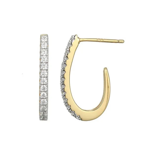 Timeless Small J-Hoop Lab-Created Diamond Earrings