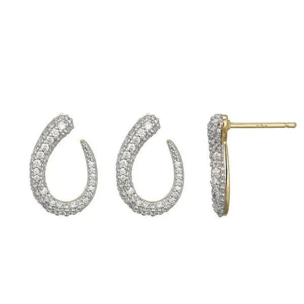 Wave Thick To Thin Lab-Created Diamond Earrings