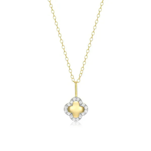 Clover Pendant Necklace in 14K Yellow Gold-Plated Sterling Silver