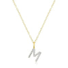 Letter M Initial Pendant Necklace in 14K Yellow Gold-Plated Sterling Silver
