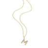 Letter M Initial Pendant Necklace in 14K Yellow Gold-Plated Sterling Silver
