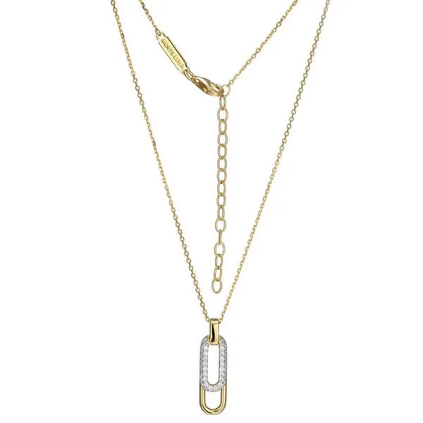 Paperclip Pave Lab-Created Diamond Pendant Necklace