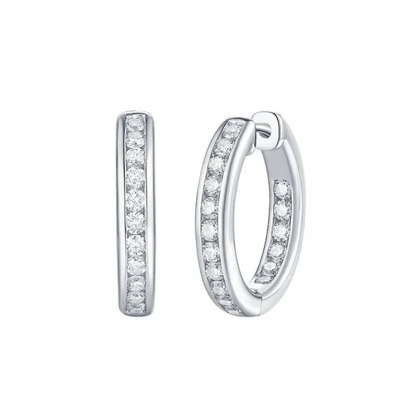 Essentials 1ct Channel Inside-out Diamond Hoops