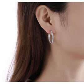 Essentials 1.7ct Channel Inside-out Diamond Hoops