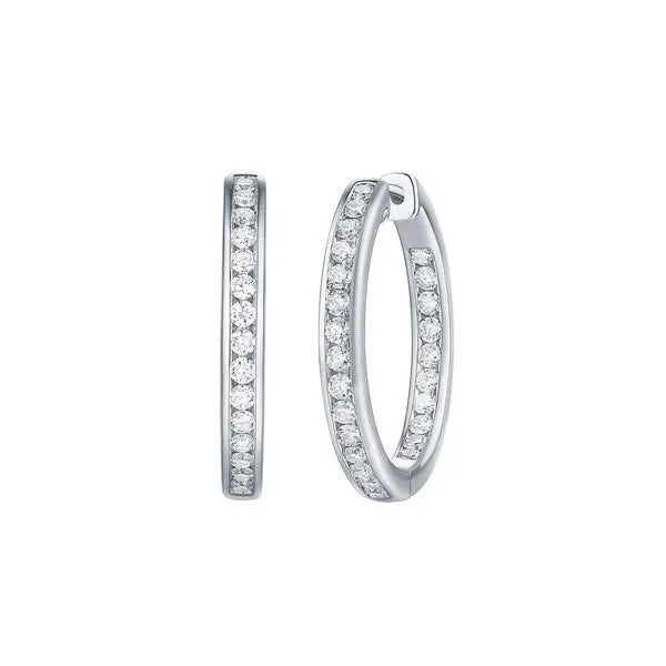 Essentials 1.7ct Channel Inside-out Diamond Hoops