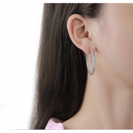 Essentials 3ct Channel Inside-out Diamond Hoops