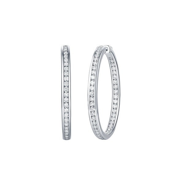 Essentials 3ct Channel Inside-out Diamond Hoops