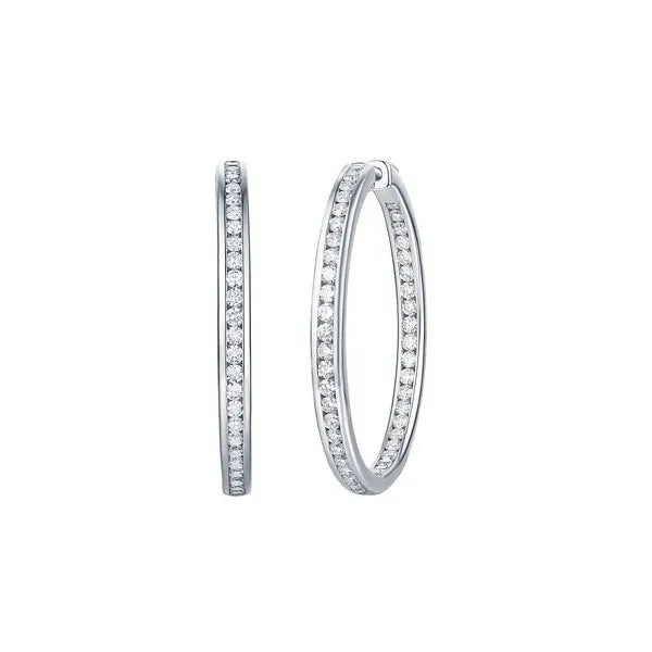 Essentials 3ct Channel Inside-out Diamond Hoops