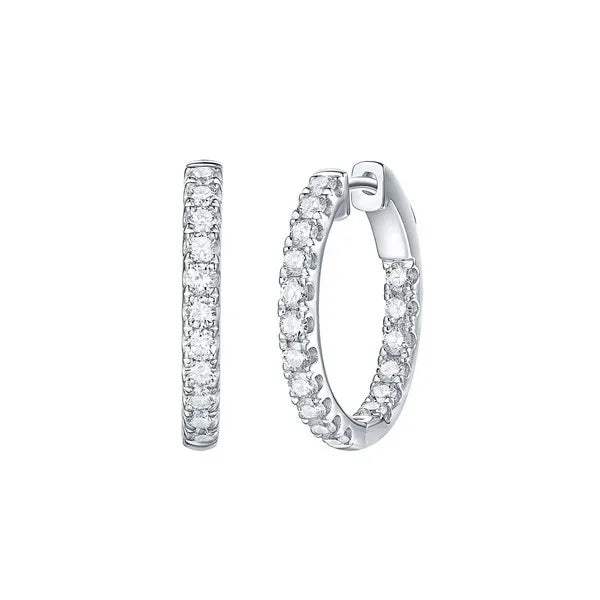 Essentials 1ct Classic Inside-Out Diamond Hoops