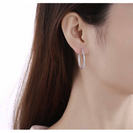 Essentials 1.7ct Classic Inside-Out Diamond Hoops
