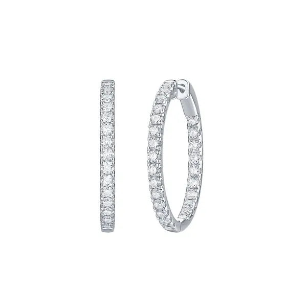 Essentials 1.7ct Classic Inside-Out Diamond Hoops