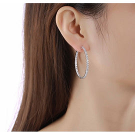 Essentials 2.8ct Classic Inside-Out Diamond Hoops