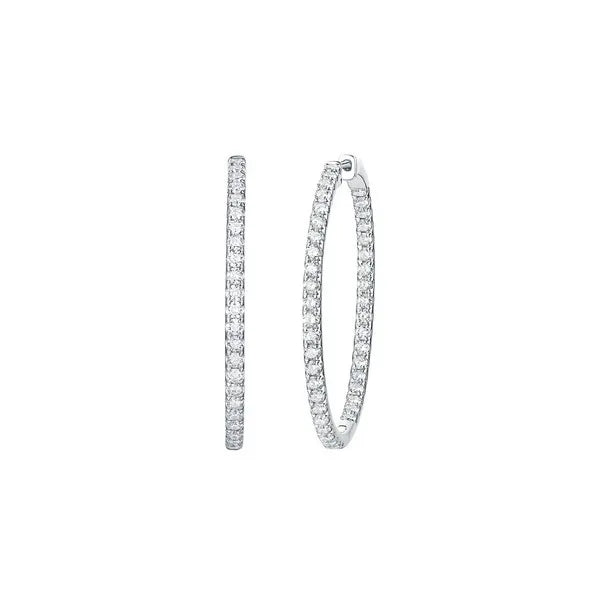 Essentials 2.8ct Classic Inside-Out Diamond Hoops