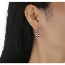 Lab Grown Diamond 2.26ctw In and Out Hoop Earrings