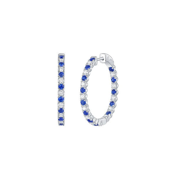 Lab Grown Diamond 2.26ctw In and Out Hoop Earrings