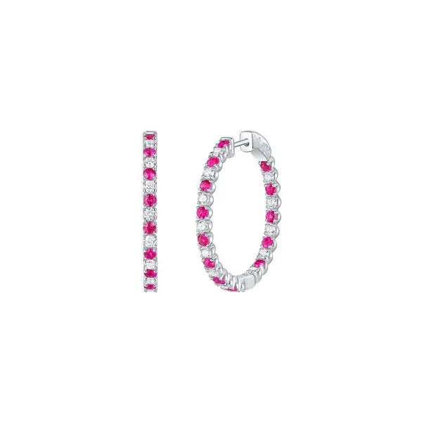 Lab Grown Diamond 2.23ctw In and Out Hoop Earrings