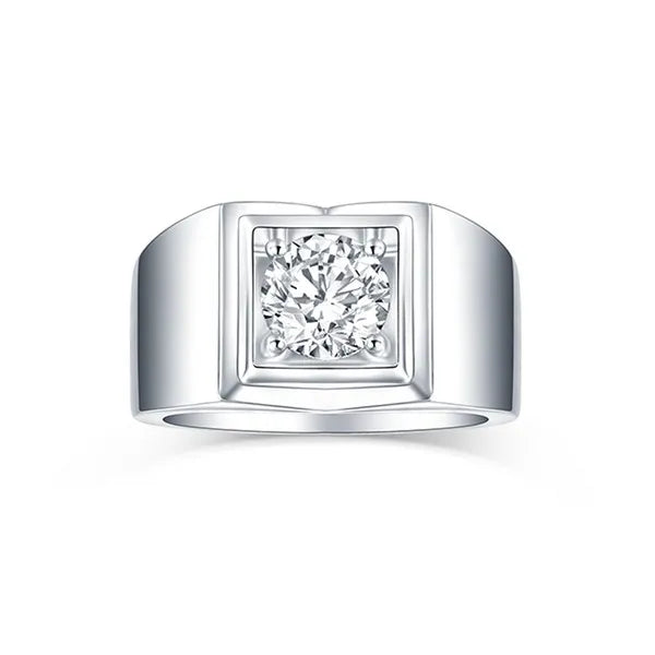Lab Grown Diamond Square Solitaire Men's Band